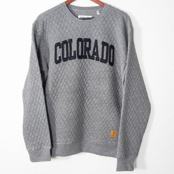 Pressbox Tops - Pressbox Quilted Sweatshirt Size XL Gray Collegiate Varsity Gameday